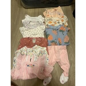 Baby Girl 3 Month Bundle Sleepers Bodysuits Dresses Floral Carters Cotton